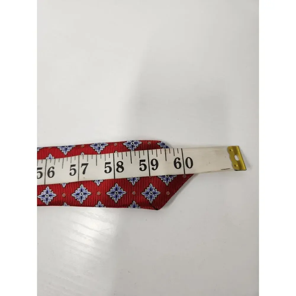 Robert Jensen Had Sewn Finest Silk Men's Tie, Italy Made In Red & Blue Geometric